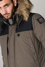 Men's black khaki parka - Image n°6