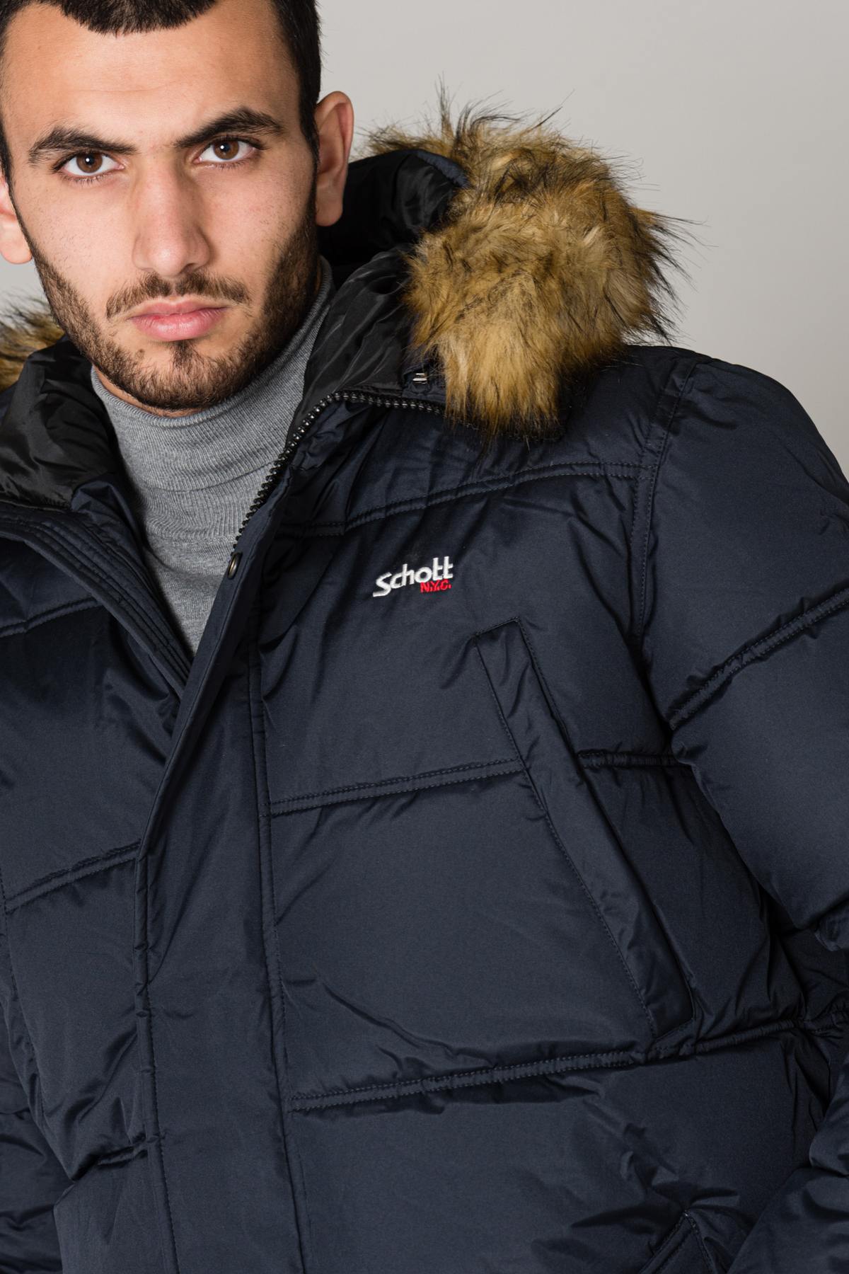 Long hooded jacket with acrylic fur - Image n°6
