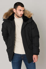 Men's black jacket with hood - Image n°3