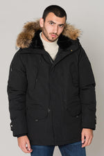 Men's black jacket with hood - Image n°4