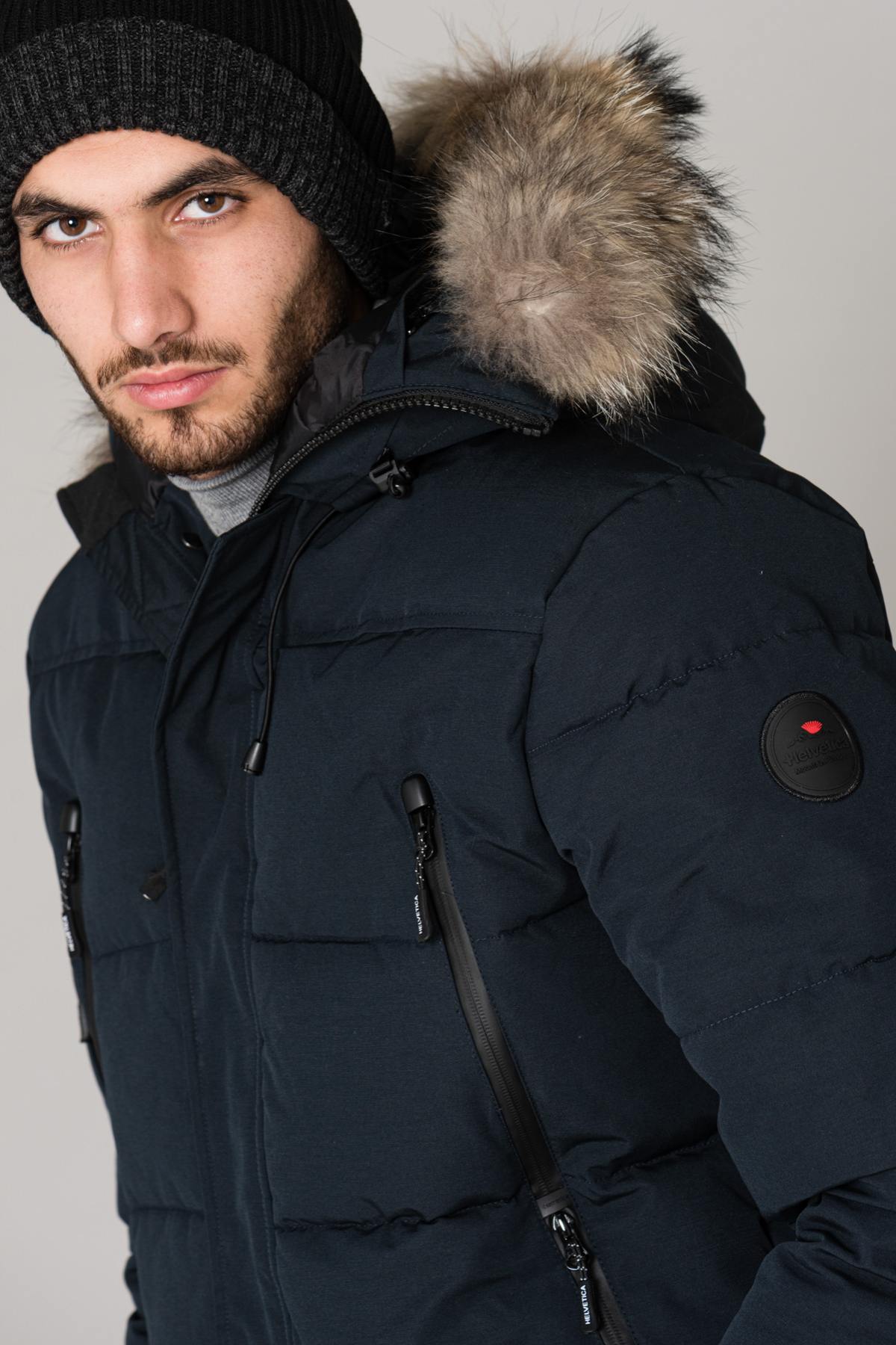 Navy blue parka with fur - Image n°6