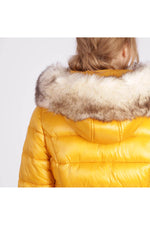 Women's yellow polyamide down jacket - Image n°7