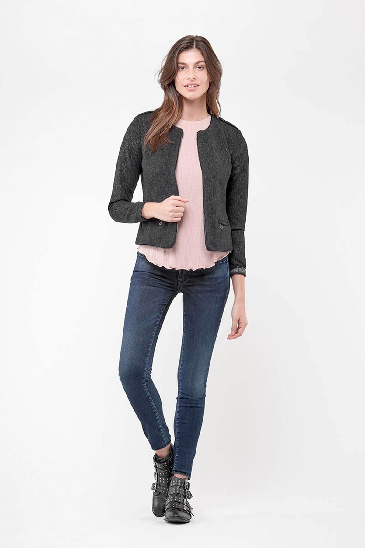 Black zipped jacket with pockets - Image n°2