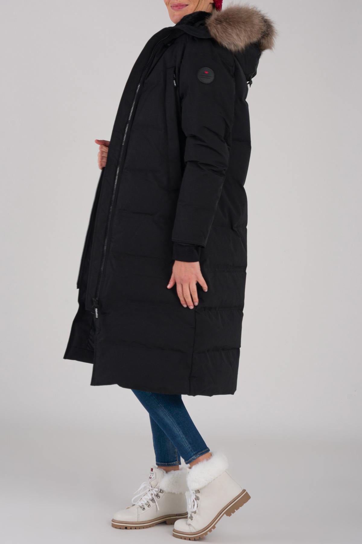Women's long black jacket - Image n°2