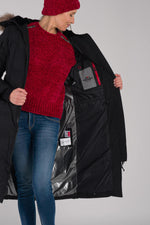 Women's long black jacket - Image n°4