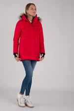 Women's red parka with coyote fur - Image n°3