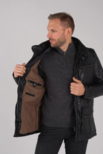 Men's black leather jacket - Image n°5