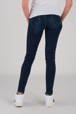 High-waisted raw blue slim jeans - Image n°4