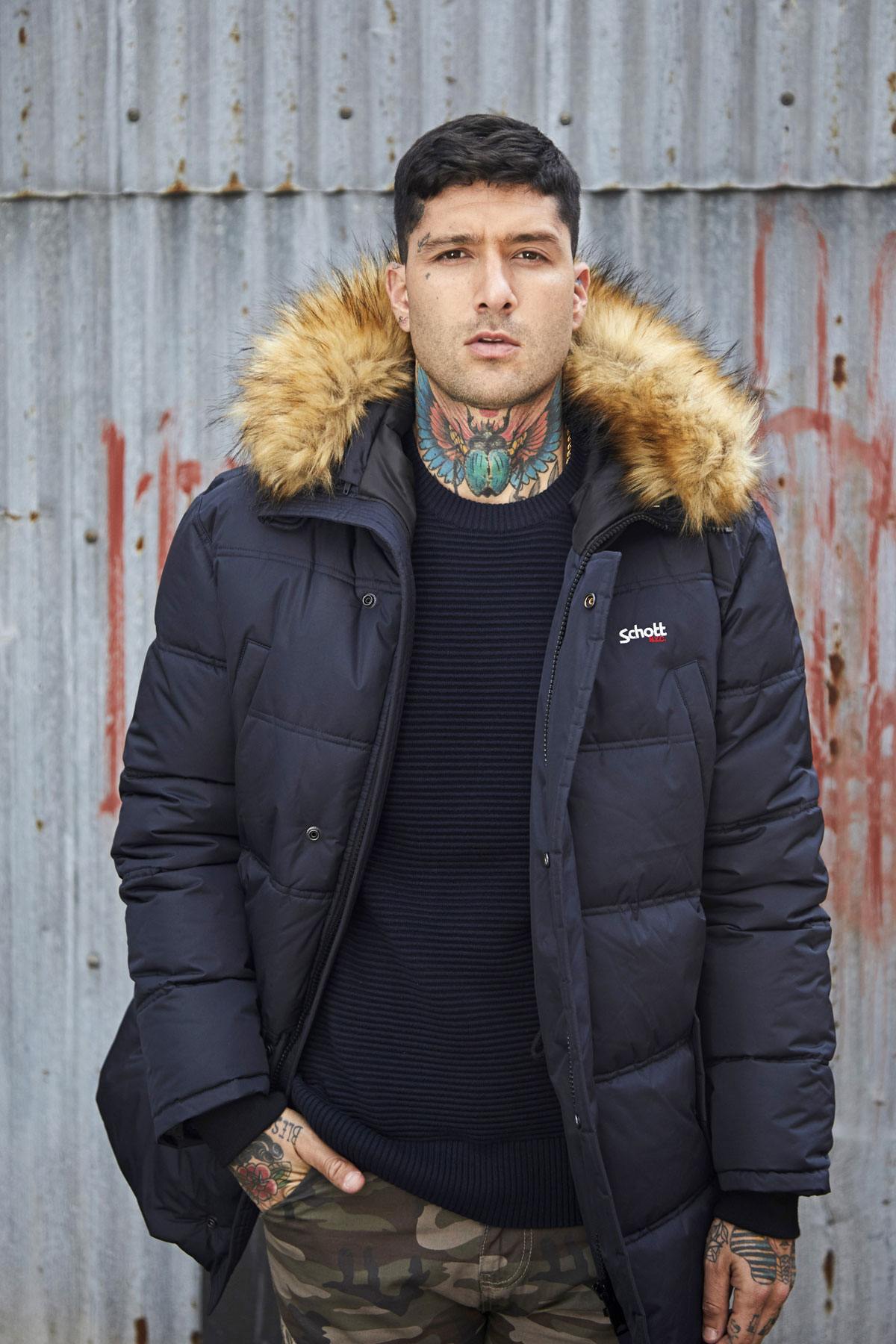 Long hooded jacket with acrylic fur - Image n°7