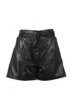 Black leather shorts with belt - Image n°2