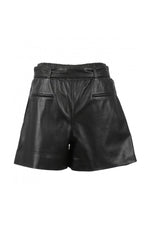 Black leather shorts with belt - Image n°3