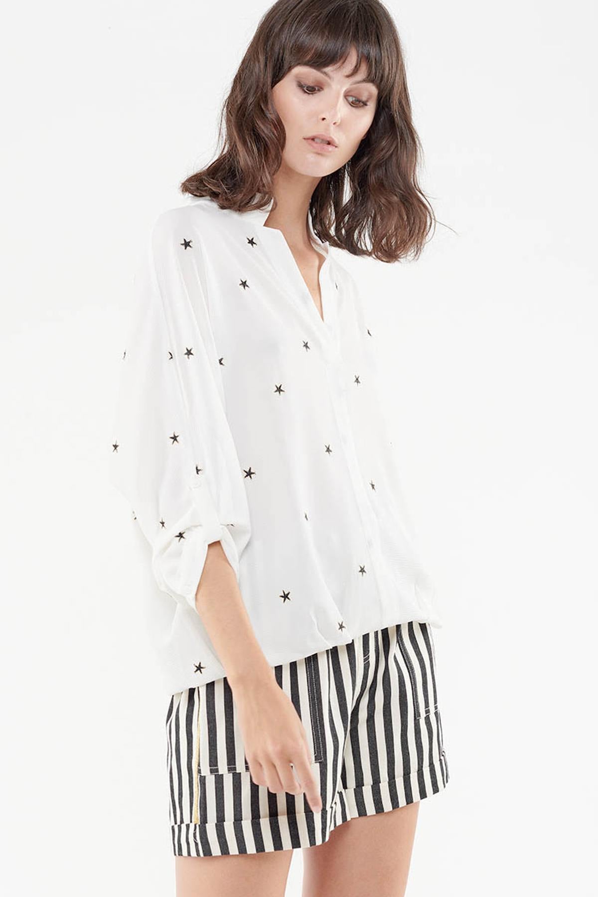 Off-white star embroidered blouse - Image n°1