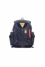 Navy blue aviator style backpack - Image n°1