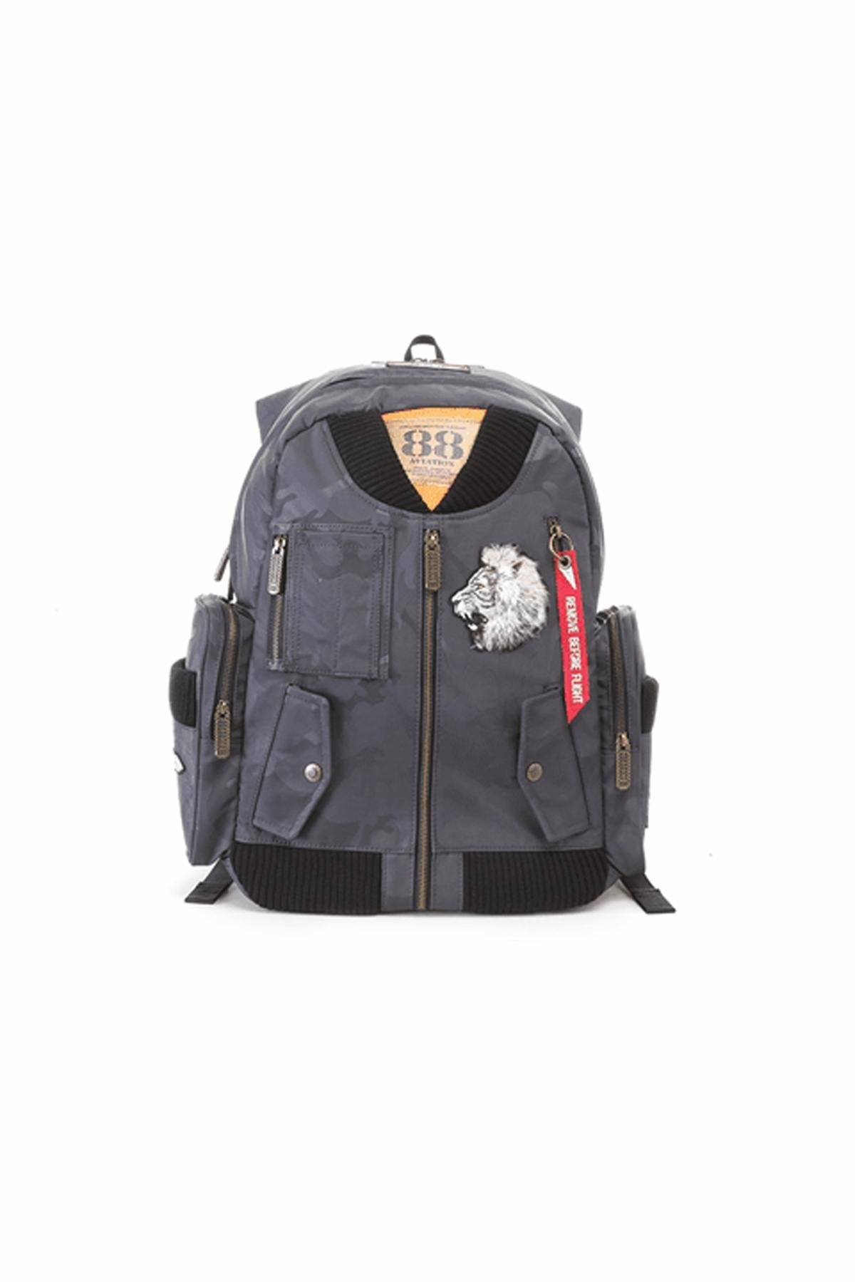 Blue gray camouflage backpack - Image n°4