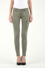 Women's military khaki cargo pants - Image n°1