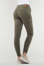 Women's military khaki cargo pants - Image n°4