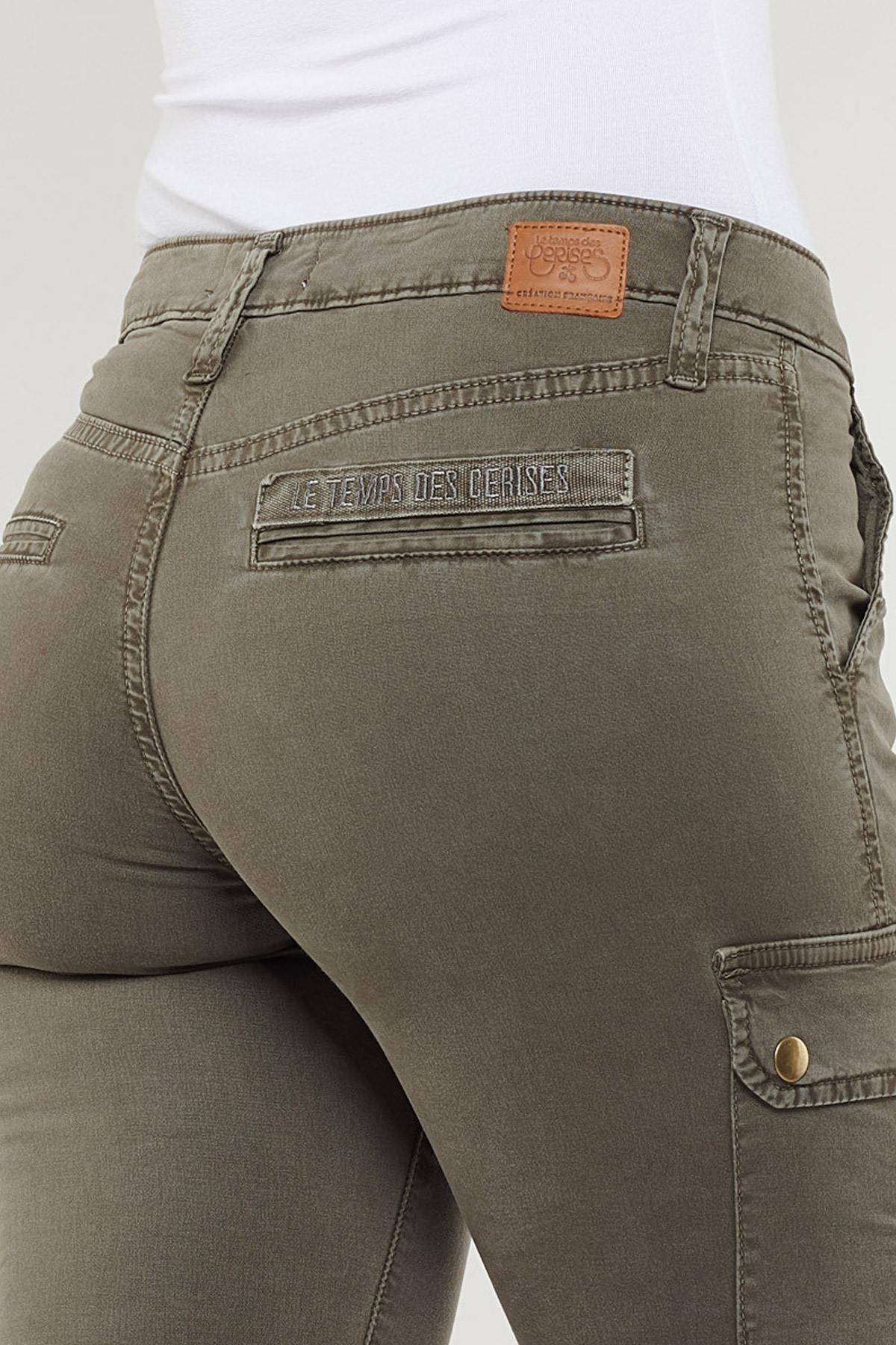 Women's military khaki cargo pants - Image n°2