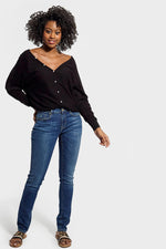 Women's blue slim fit jeans - Image n°3