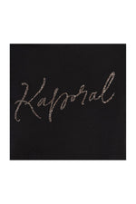 Black fitted t-shirt with pearl logo - Image n°4