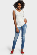 Sleeveless lace t-shirt - Image n°3