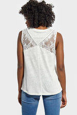 Sleeveless lace t-shirt - Image n°2