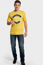 Mustard yellow printed T-shirt - Image n°2