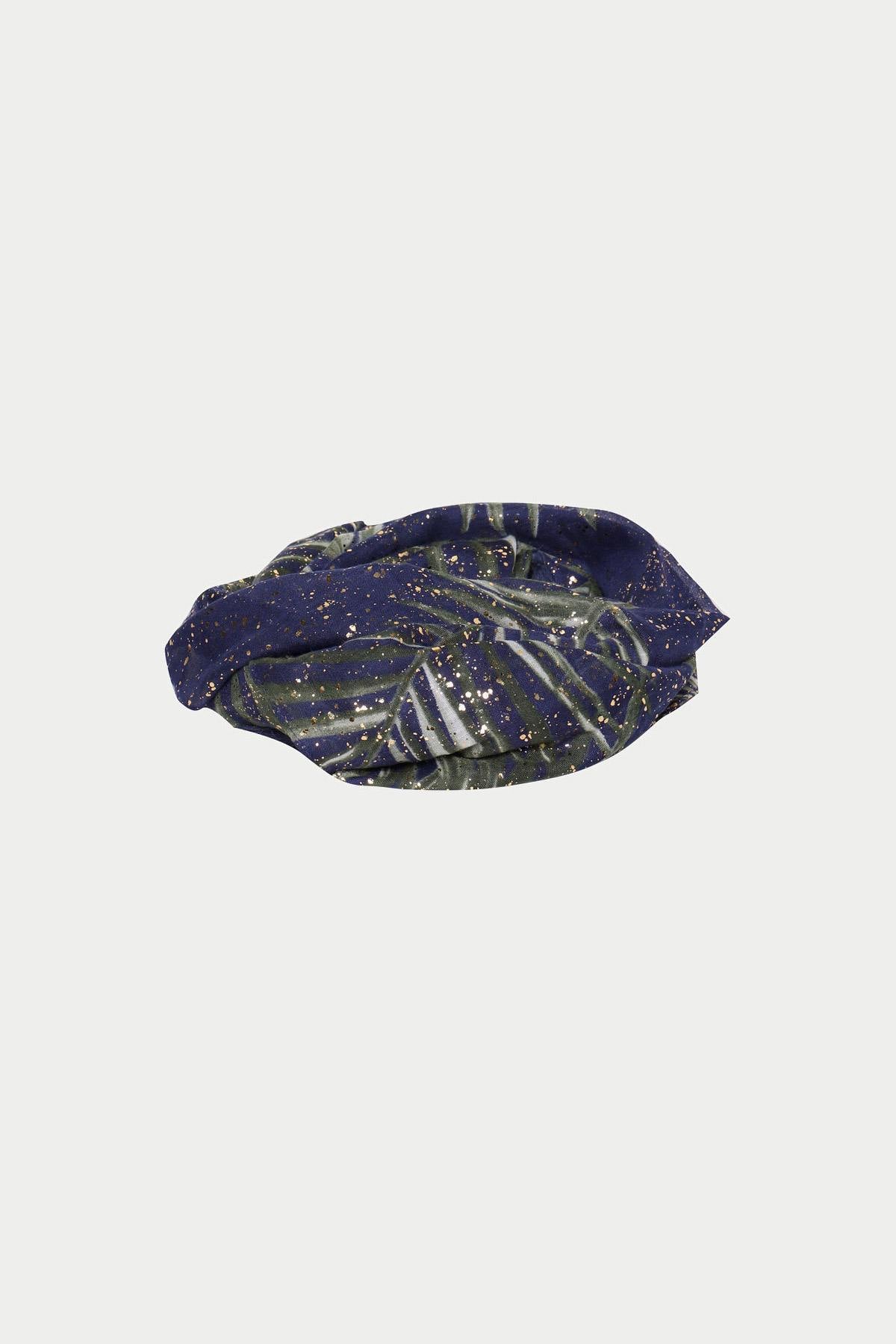 Navy blue mid-season scarf - Image n°1