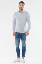 White men's shirt with patterns - Image n°4