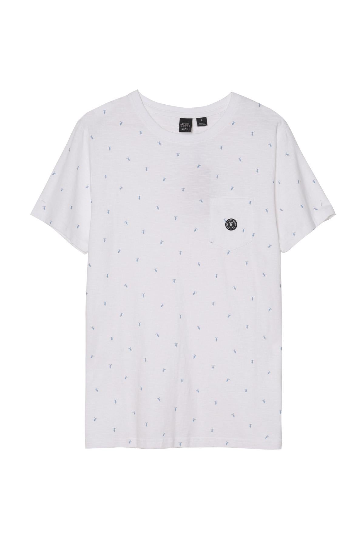 White men's t-shirt with motorcycle motifs - Image n°5