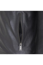 Men's black leather bomber jacket - Image n°4