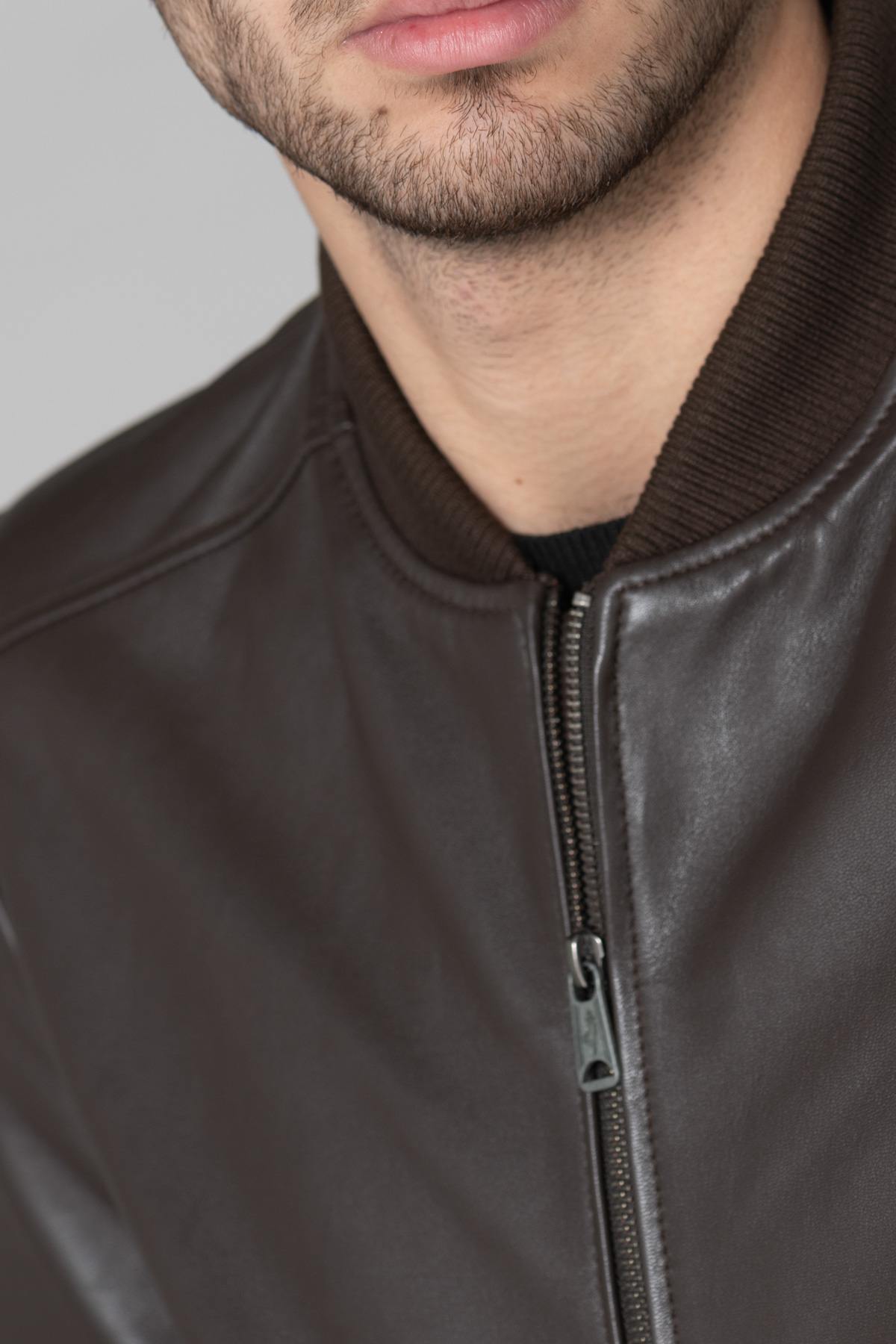 Dark brown leather teddy - Image n°7