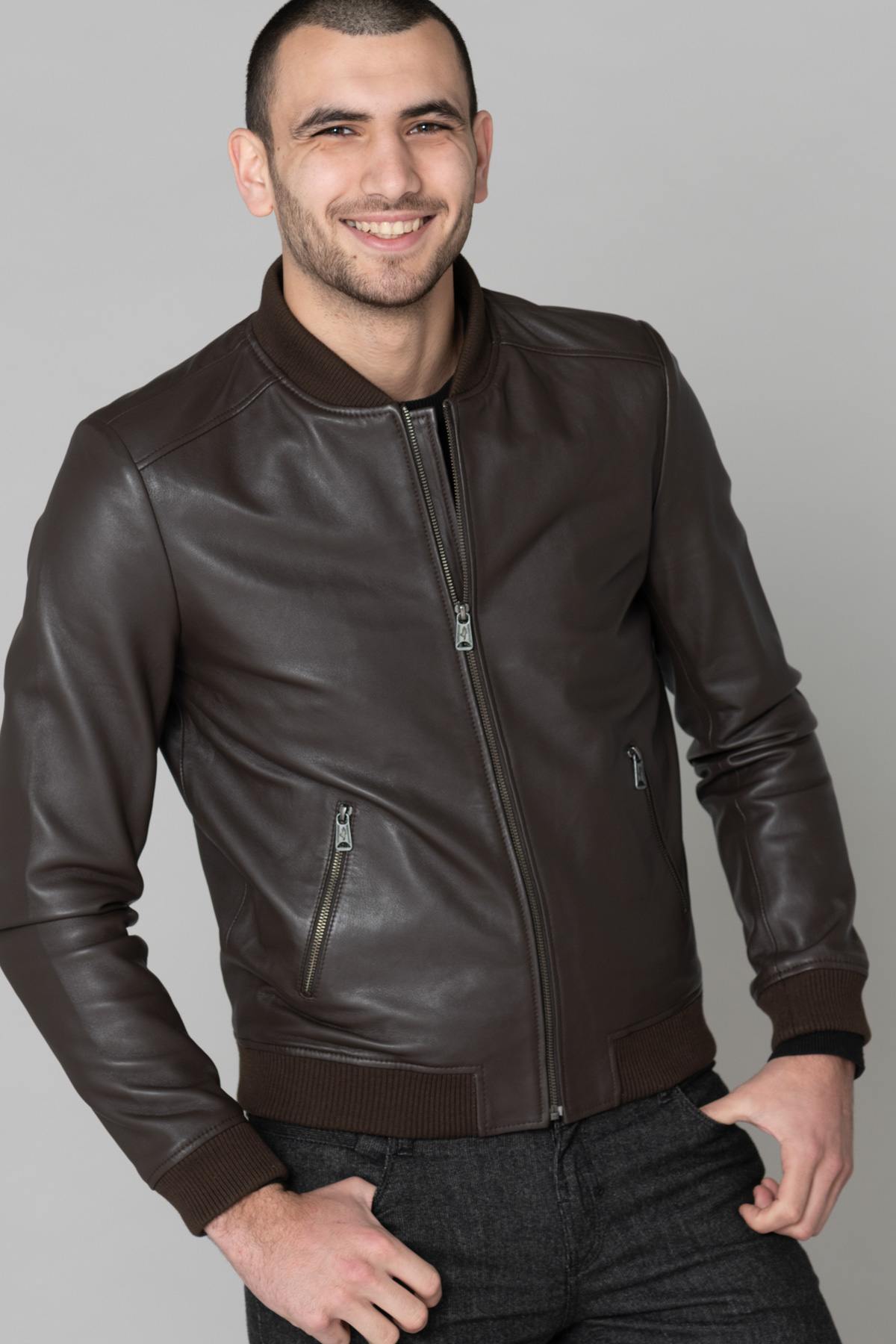Dark brown leather teddy - Image n°3