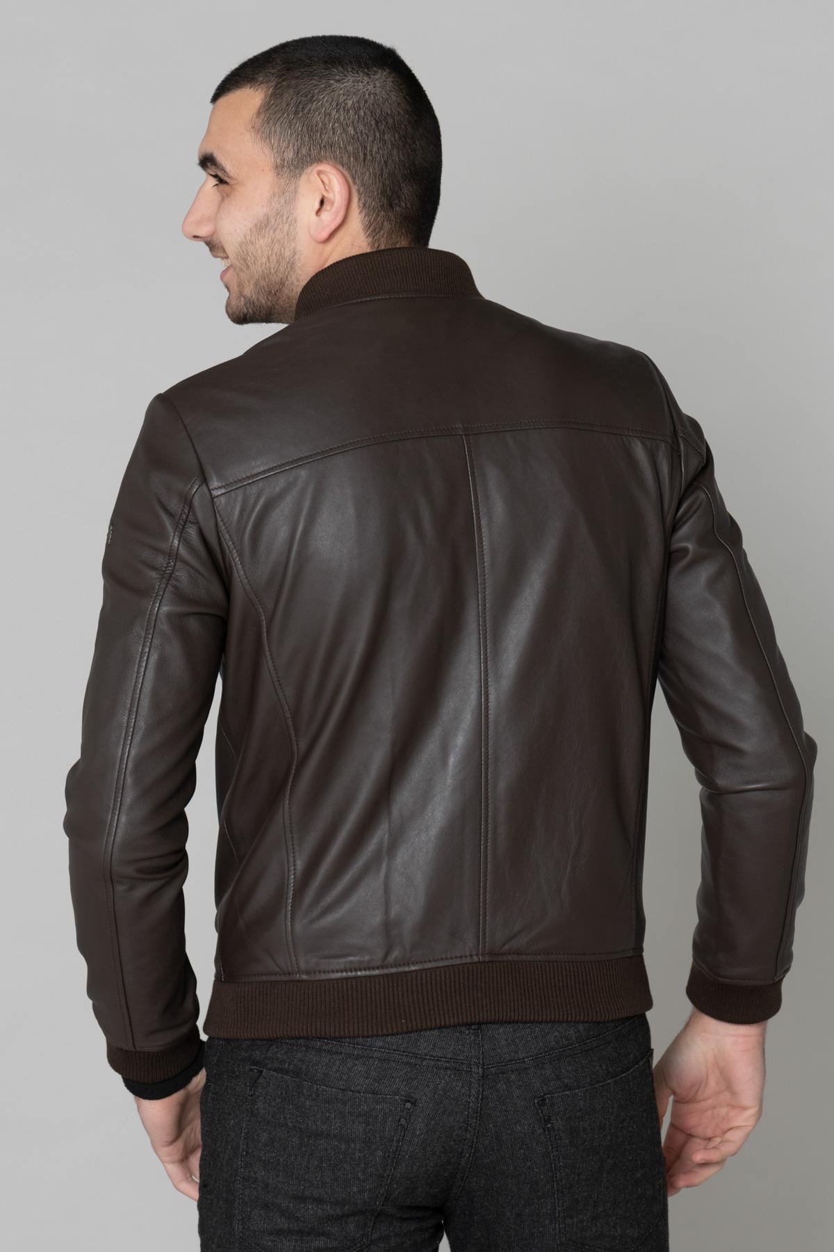 Dark brown leather teddy - Image n°6
