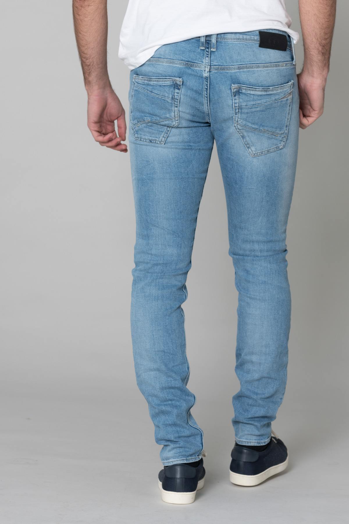 Washed light blue straight jeans - Image n°4
