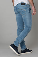 Washed light blue straight jeans - Image n°6