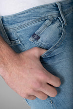 Washed light blue straight jeans - Image n°7