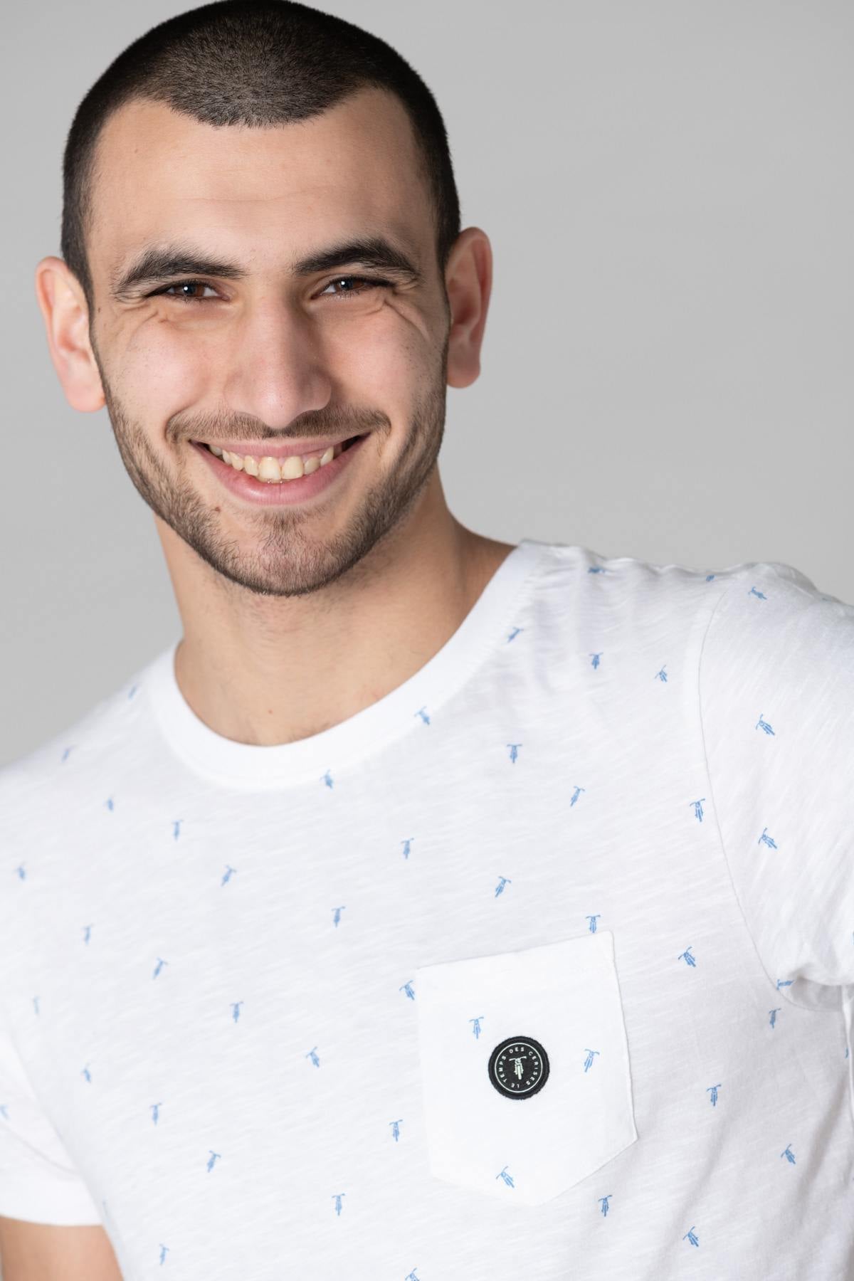 White men's t-shirt with motorcycle motifs - Image n°2