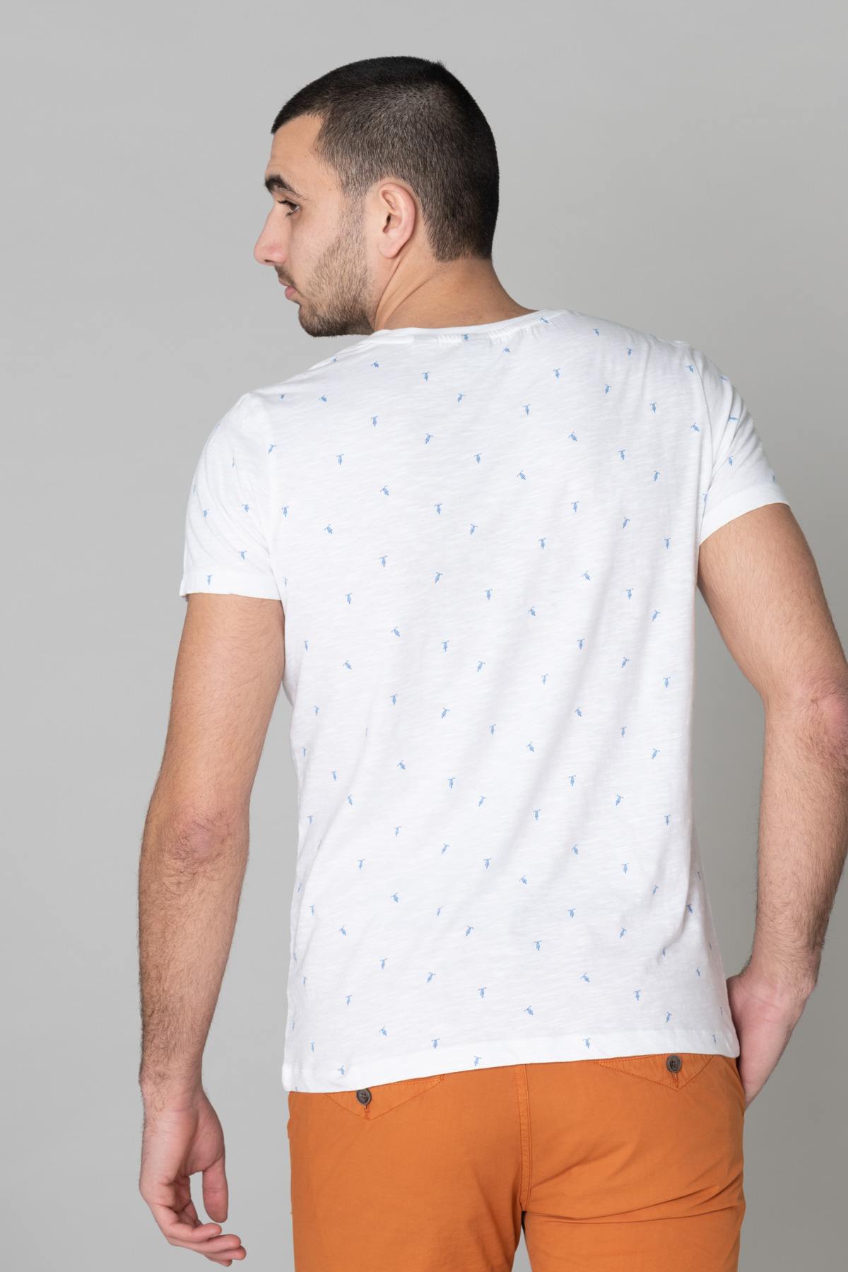 White men's t-shirt with motorcycle motifs - Image n°4
