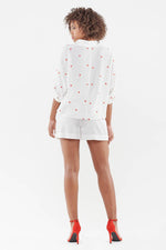 Off-white heart-embroidered blouse - Image n°3