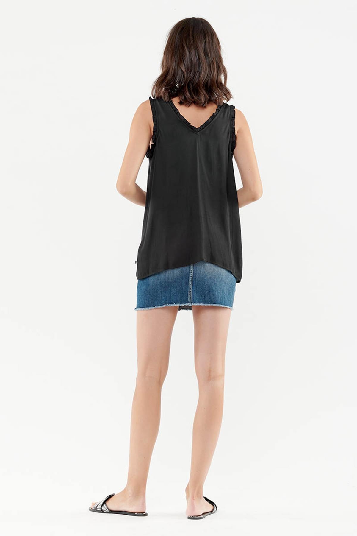 Black polyester sleeveless top - Image n°4