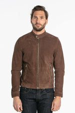Brown suede leather jacket - Image n°4