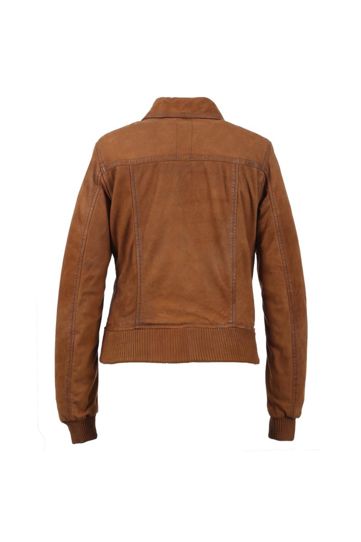 Brown nubuck leather jacket - Image n°9