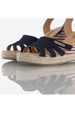 Blue denim wedge sandals - Image n°2
