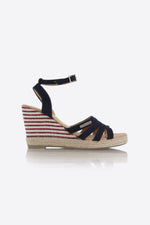 Blue denim wedge sandals - Image n°6