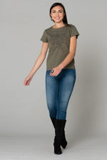 Women's khaki t-shirt - Image n°2