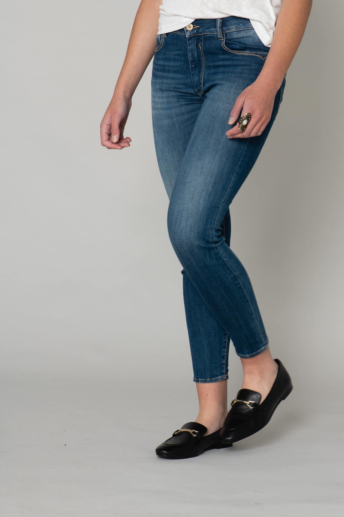 Slim washed blue jeans - Image n°6