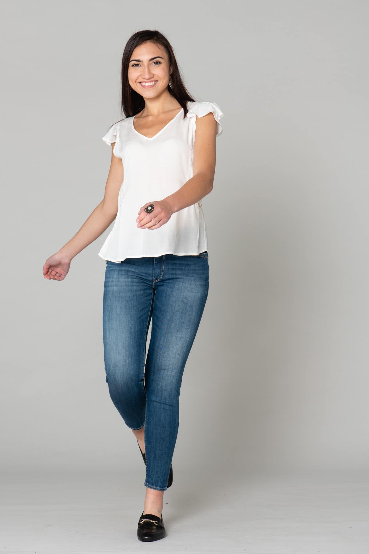 Slim washed blue jeans - Image n°4