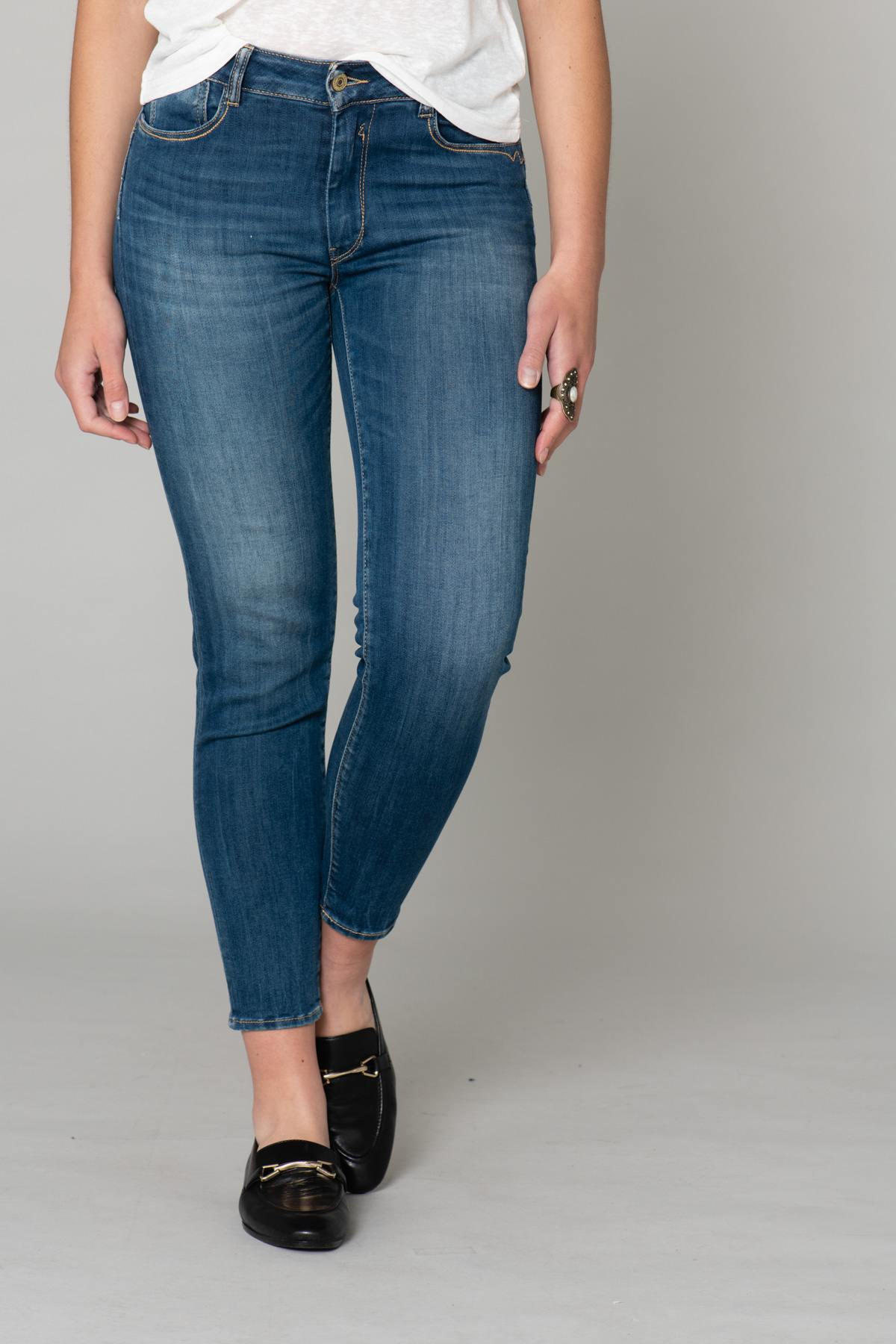 Slim washed blue jeans - Image n°7