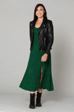 Women's black leather perfecto - Image n°1