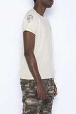 Ivory white cotton biker t-shirt - Image n°3